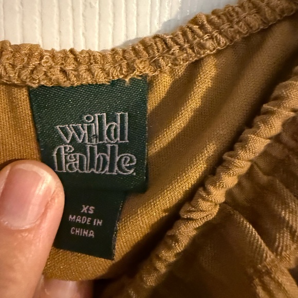 Wild Fable Gold Ruched Sundress Sleeveless - Picture 3 of 4